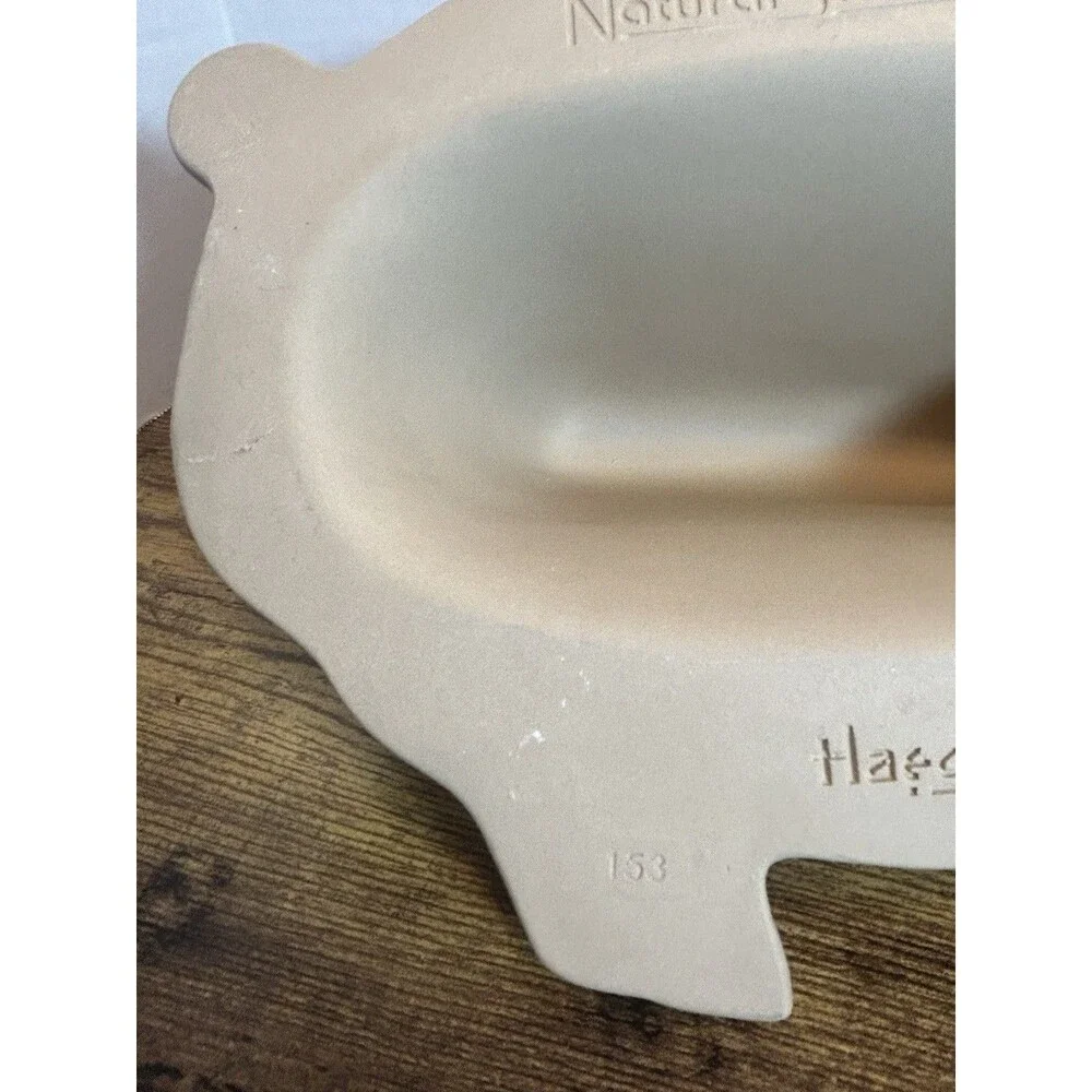 Haeger NaturalStone Pig Bacon Cooker Stoneware Microwave USA Original Box Manual